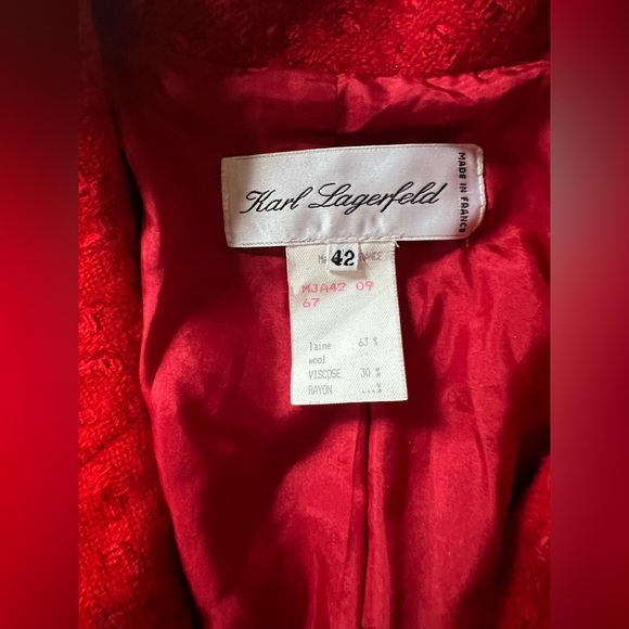 Karl Lagerfeld 1980s Red Jacket - Picture 12 of 13
